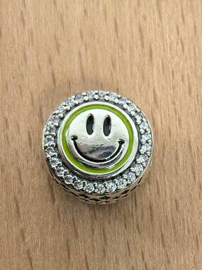 Pandora Smile Charm, Speechless, resignedly, "He He", S925 Silver Bracelets